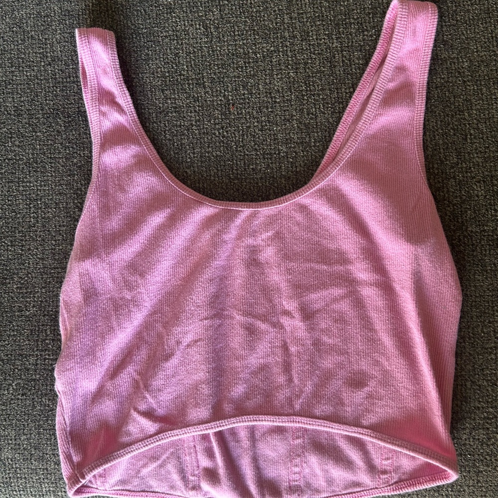 Pink Ribbed Tank Top - Picture 3 of 3